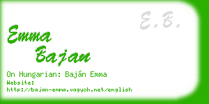 emma bajan business card