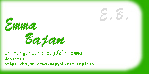 emma bajan business card